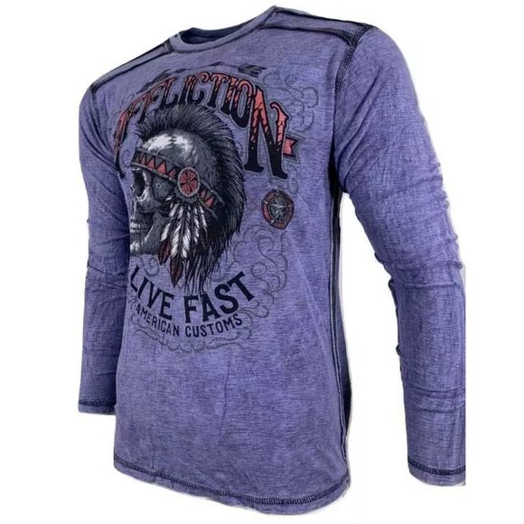 AFFLICTION Men's T-Shirt L/S AC IROQUOIS Tee - Picture 4 of 12